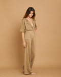 SHINY BROWN TROUSERS